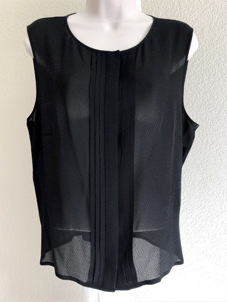 ESCADA LARGE Black Sheer Silk Tank Top