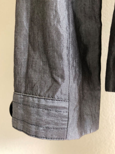 People Like Frank Size XS Gray Ruffle Hem Blazer