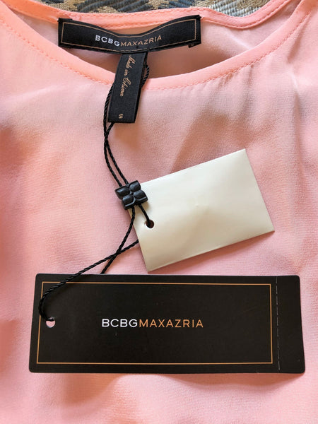 BCBGMaxazria NEW SMALL Pink One Sleeve Top