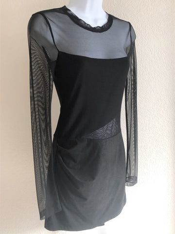 BCBGMaxazria NEW Size XS Black Mesh Mini Dress