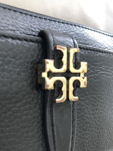 Tory Burch Black Leather Zip Around Wallet