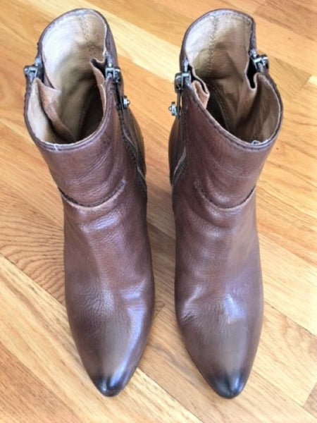 Frye Size 5.5 Regina Brown Leather Ankle Boots