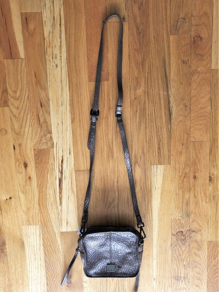 kooba - NEW - Brown Metallic Crackle Print Leather Cross Body