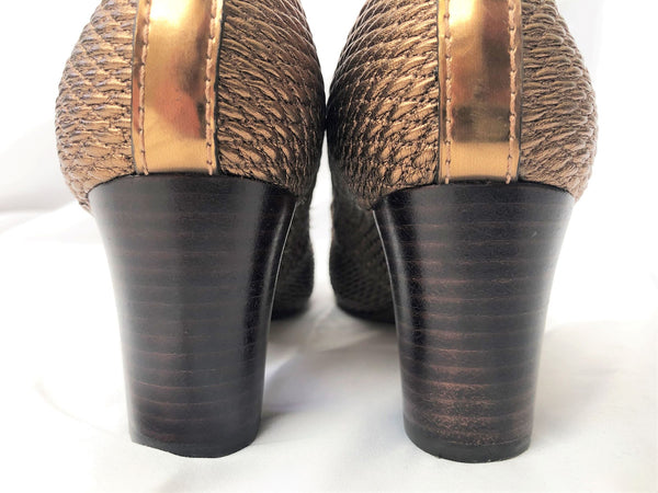 Tory Burch Size 6 Bronze Woven Pumps