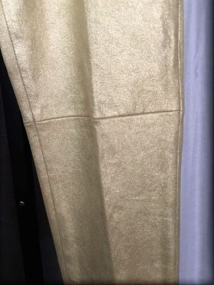 ESCADA Size 4 Gold Metallic Lambskin Suede Pants - RARE