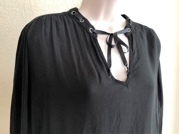 Bella Dahl for Anthropologie Size XS Black Grommet Top