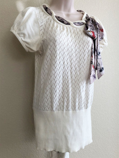 Ted Baker Size Medium Ivory Top with Scarf - CLEARANCE