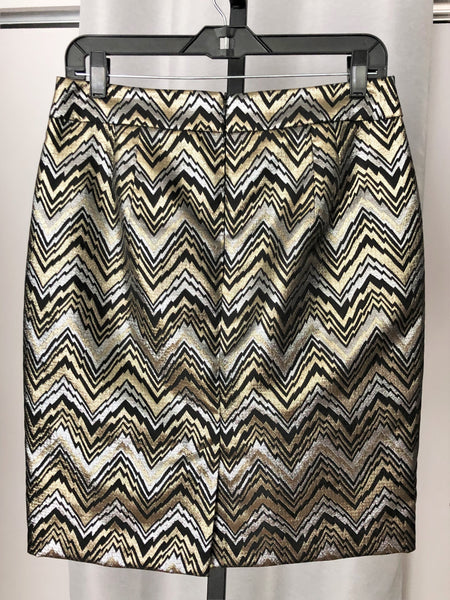 Trina Turk Size 8 Metallic Zig Zag Pencil Skirt - CLEARANCE