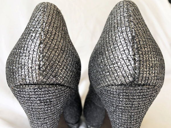 Vera Wang Size 9 Selima Silver Glitter Pumps