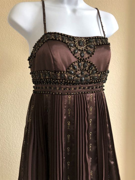 Sue Wong Size 0 Brown Beaded Dress