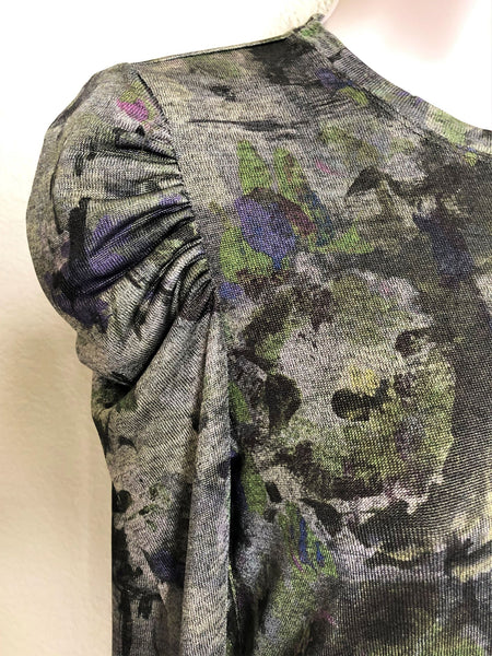 WORTH Size 2 - NEW - Green Floral Ruched Top