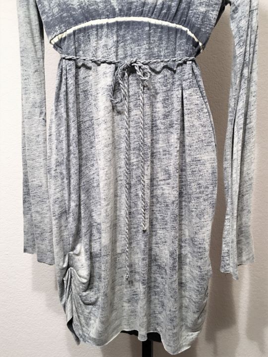 Anthropologie Anama Size Medium Blue Distressed Jersey Dress Blue / M