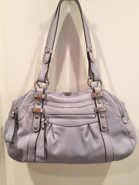 B. Makowsky Light Blue Leather Shoulder Bag