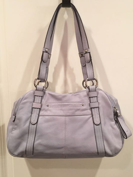 B. Makowsky Light Blue Leather Shoulder Bag