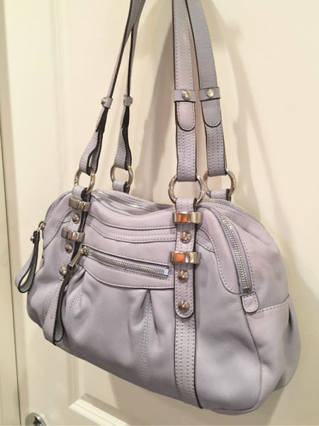 B. Makowsky Light Blue Leather Shoulder Bag - CLEARANCE