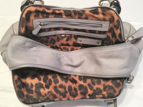 B. Makowsky Light Blue Leather Shoulder Bag - CLEARANCE
