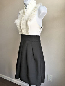 BCBGMaxazria Size 0 - NEW - White Ruffle Bodice Dress
