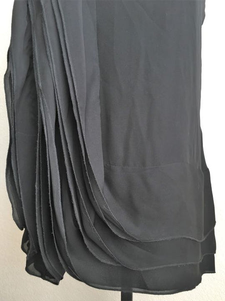 BCBGMaxazria XS Black Sleeveless One Shoulder Top