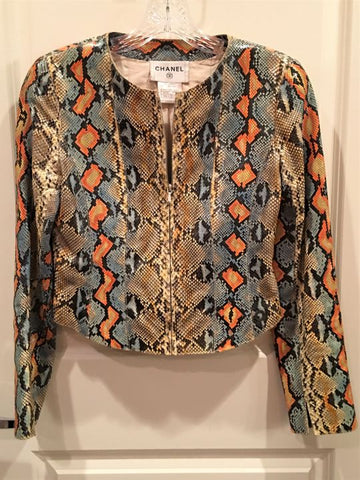 CHANEL Authentic SMALL Vintage Runway Python Blazer - RARE