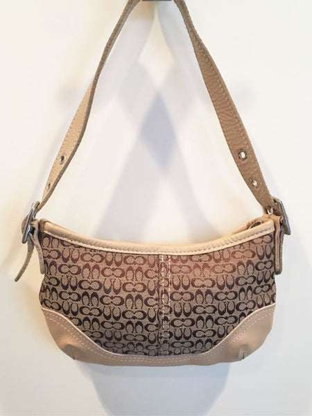 COACH Tan Canvas and Leather Mini Hobo Bag - CLEARANCE