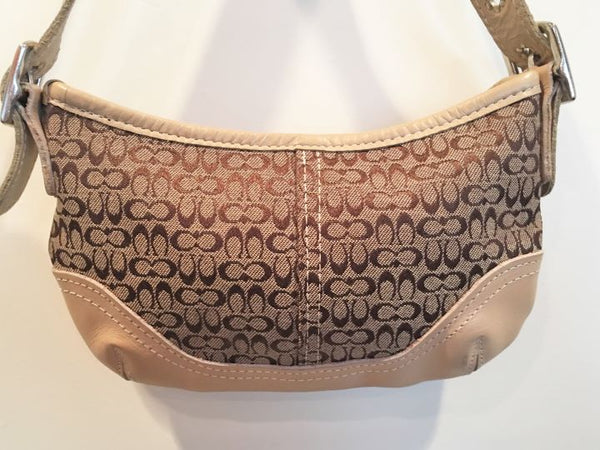COACH Tan Canvas and Leather Mini Hobo Bag - CLEARANCE