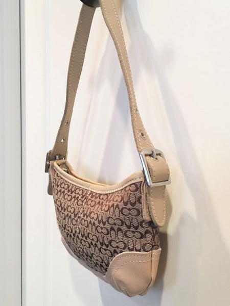 COACH Tan Canvas and Leather Mini Hobo Bag - CLEARANCE