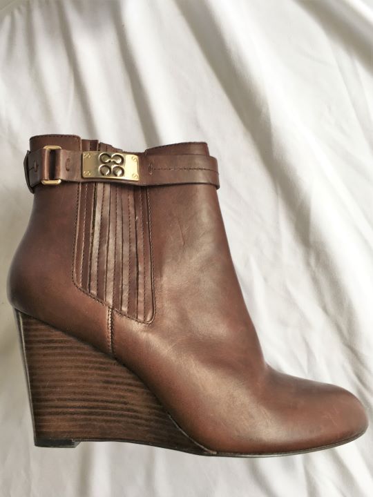 COACH Size 10 Brown Leather Ankle Boots