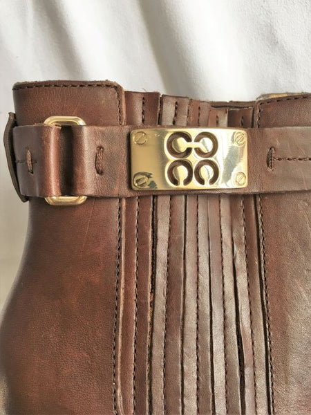 COACH Size 10 Brown Leather Ankle Boots