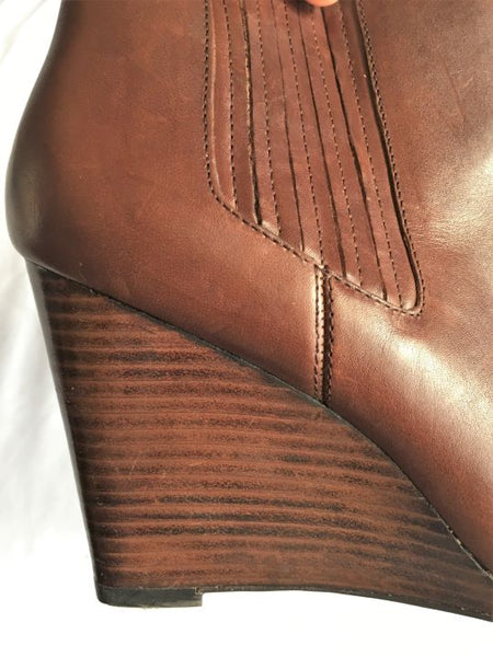 COACH Size 10 Brown Leather Ankle Boots