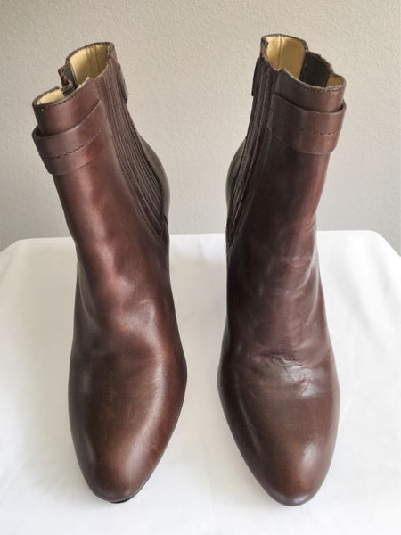 COACH Size 10 Brown Leather Ankle Boots