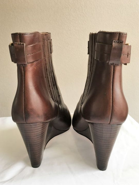 COACH Size 10 Brown Leather Ankle Boots