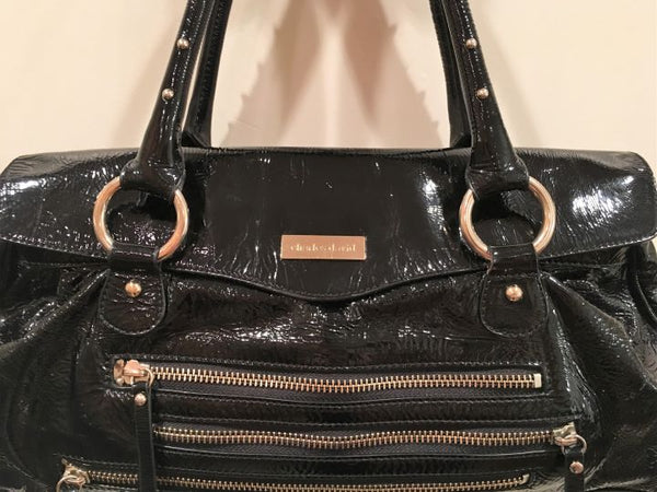 Charles David Black Patent Leather Shoulder Bag