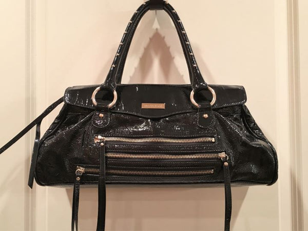 Charles David Black Patent Leather Shoulder Bag