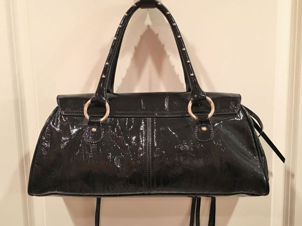 Charles David Black Patent Leather Shoulder Bag