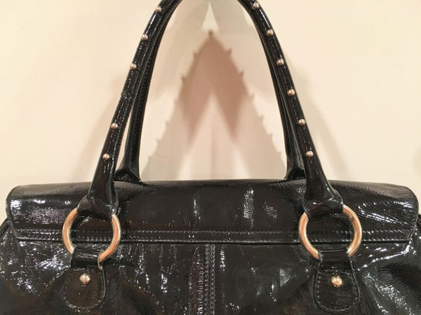 Charles David Black Patent Leather Shoulder Bag