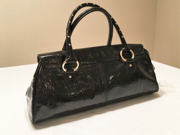 Charles David Black Patent Leather Shoulder Bag