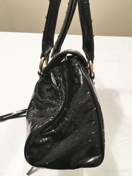 Charles David Black Patent Leather Shoulder Bag