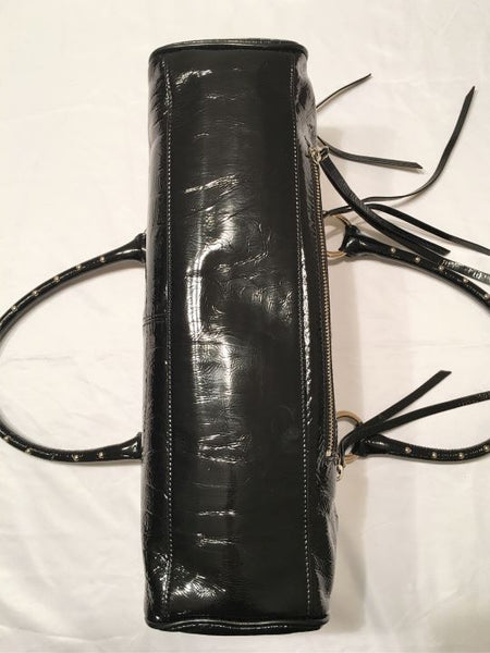 Charles David Black Patent Leather Shoulder Bag