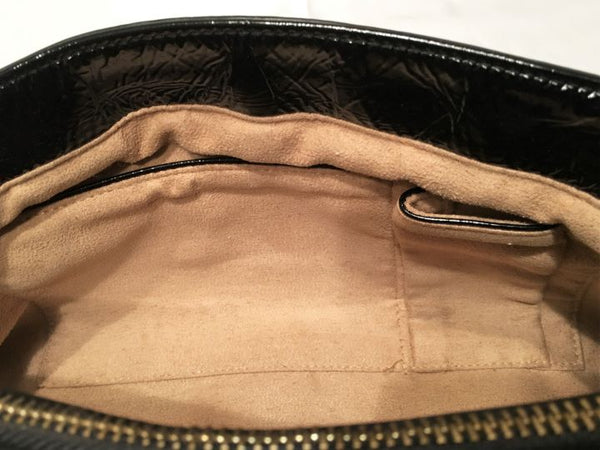 Charles David Black Patent Leather Shoulder Bag