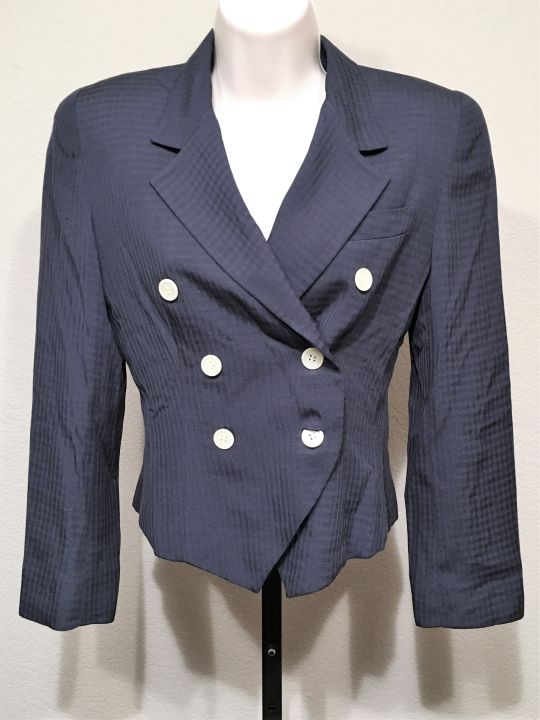 Christian Dior Authentic Size 6 Petite Vintage Navy Jacket - CLEARANCE