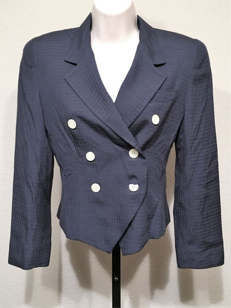 Christian Dior Authentic Size 6 Petite Vintage Navy Jacket - CLEARANCE