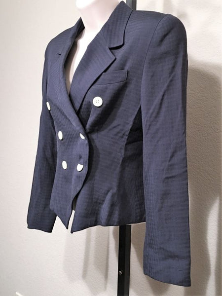 Christian Dior Authentic Size 6 Petite Vintage Navy Jacket - CLEARANCE