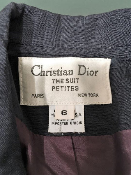 Christian Dior Authentic Size 6 Petite Vintage Navy Jacket - CLEARANCE