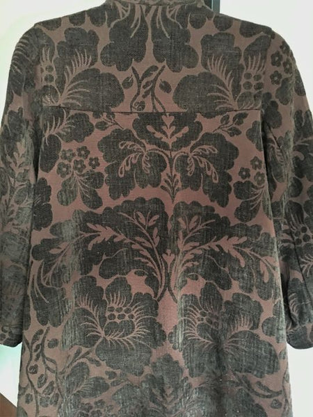 Elevenses Anthropologie Size 2 Brown Tapestry Coat