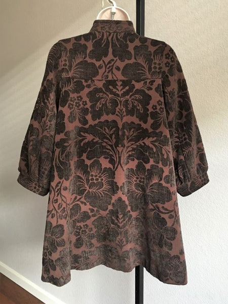 Elevenses Anthropologie Size 2 Brown Tapestry Coat - CLEARANCE