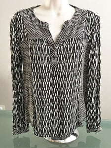 Ella Moss Anthropologie SMALL Black and White Blouse