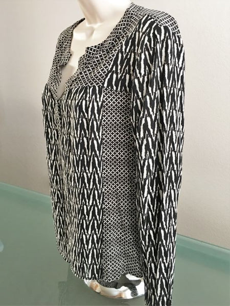Ella Moss Anthropologie SMALL Black and White Blouse