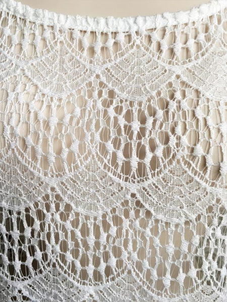 Ella Moss Anthropologie SMALL White Lace Sheer Top