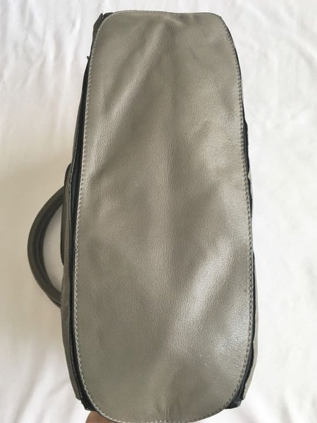 Elliot Lucca Gray and Beige Leather Shoulder Bag