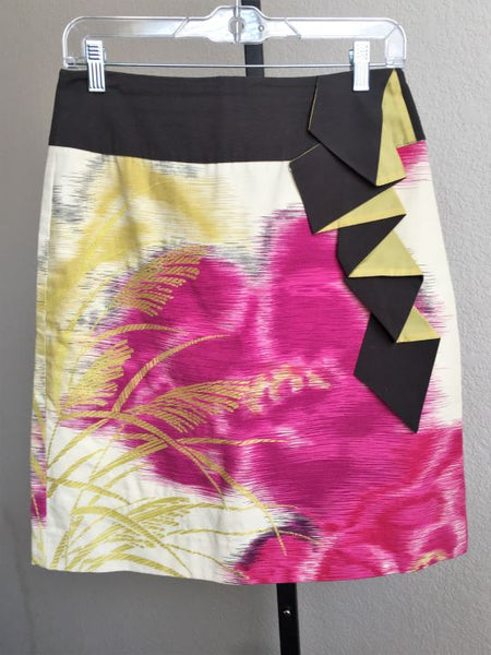 Floreat Anthropologie Size 8 Multi Color Ruffle Skirt